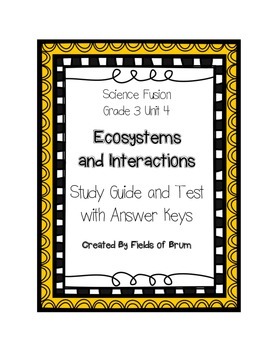 Preview of Science Fusion Grade 3 Unit 4 Study Guide and Test with Answer Keys