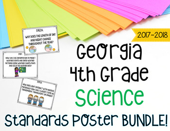 Preview of Science GSE Standards Posters Bundle: GA Fourth Grade