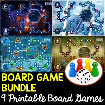 Preview of Science Game Board Bundle - 9 Science Themed Game Boards