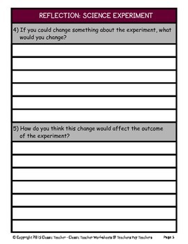 grade 4 science experiment template