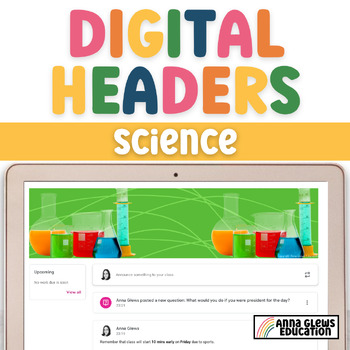 Preview of Science Google Classroom Banners Subject Themed Digital Classroom Headers
