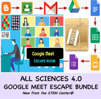 Preview of Science Google Meet Escape Room 4.0 Bundle - Distance Learning
