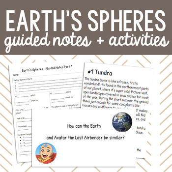 Preview of Science Guided Notes Earth's Spheres & Activities Lesson Plans