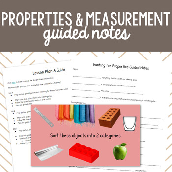 Preview of Science Guided Notes Properties of Matter & Measurement Lesson Plan