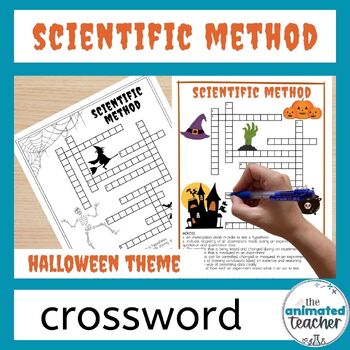 Preview of Science Halloween Crossword Scientific Method Printable with Answers