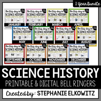 Preview of Science History Bell Ringers | Printable & Digital