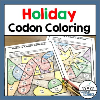 Preview of Science Holiday Coloring Activity- DNA, Protein Synthesis Coloring with Codons
