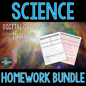 Preview of Science Homework Bundle