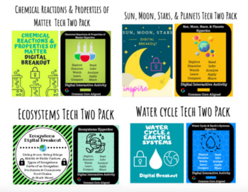 Preview of Distance Learning:  Water Cycle, Ecosystems, Sun, & Matter Digital Activities