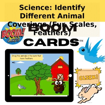 Preview of Science: Identify Animals by Covering (Fur, Scale, and Feathers) SKL2a