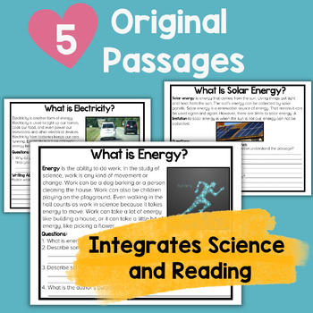 Forms of Energy: Science Reading Comprehension Passages | TpT