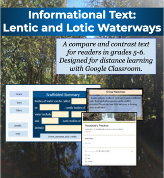 Preview of Science Informational Text for Google Classroom: Lentic and Lotic Waterways