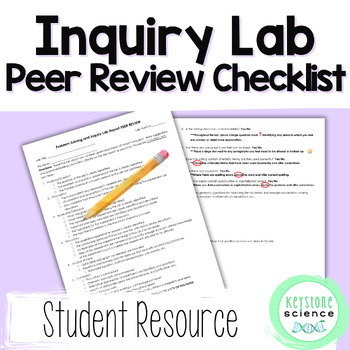 Preview of Science Inquiry Lab Report Writing Rubric Peer Review Checklist Worksheet
