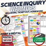 Science Inquiry Warm Ups & Bell Ringers, NGSS 6-8 Science,