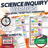 Science Inquiry Warm Ups & Bell Ringers, NGSS Science Warm Ups