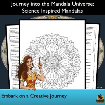 Preview of Science-Inspired Mandala Coloring Sheets, & Engaging Reading Passage!