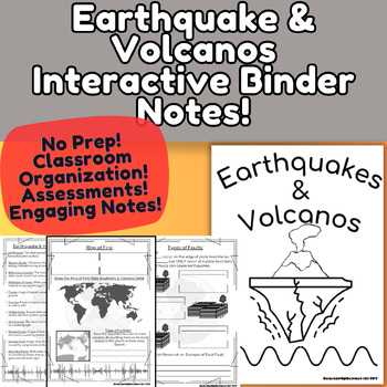 Preview of Science Interactive Notebook/Binder Earthquakes & Volcanos Set!