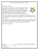 Science Interactive Notebook Parent Letter