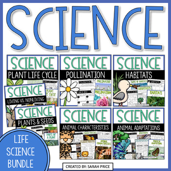 Preview of Life Science Interactive Notebook & Labs BUNDLE | Life Cycles Plants Animals
