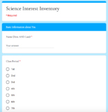 Science Interest Inventory - DISTANCE LEARNING!