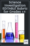 Science Investigation EDITABLE Rubric for Grades 4-8