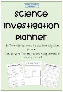 Preview of Science Investigation Planner - Science Experiment Planner - Differentiated!!