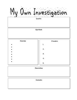 Preview of Science Investigation Template