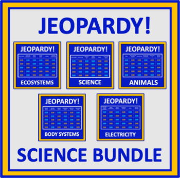 Preview of Science Jeopardy Bundle - Ecosystems, Animals, Body Systems, and Electricity