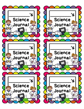 Preview of Journal Labels (Science, Writing, Math, Spelling, Reading, Daily Labels)