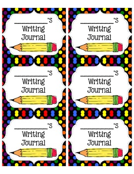 Journal Labels (Science, Writing, Math, Spelling, Reading, Daily Labels)