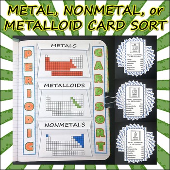 Preview of Science Journal: Metal, Nonmetal, and Metalloid Card Sort