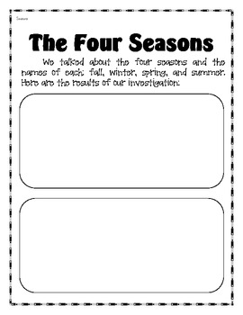 Preview of Science Journal for Kinders - Seasons