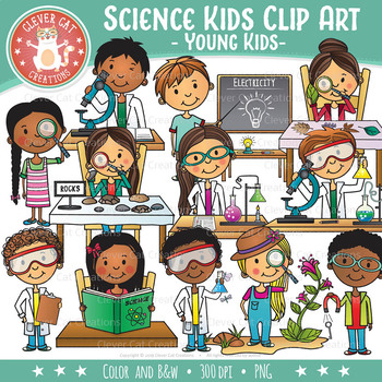 Preview of Science Kids Clip Art – Young Kids (STEM series)