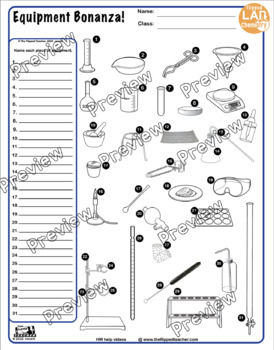 Science LAB equipment: Worksheet & 5 Quizzes by The Aussie Crazy Scientist