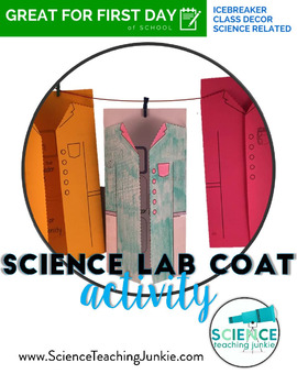 Preview of Science Lab Coat First Day of School Activity