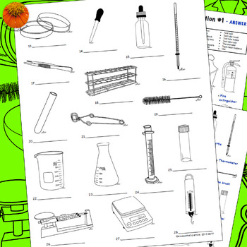 Science Laboratory Equipment 1 Identification for Chemistry/Physical ...