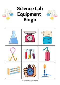 Science Lab Equipment Bingo Card Game by The Sparkling Science Teacher