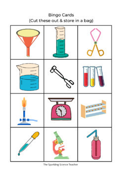 Science Lab Equipment Bingo Card Game by Teach Create Sparkle | TPT