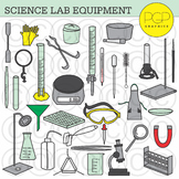 Science Lab Equipment Clip Art by PGP Graphics *b&w images