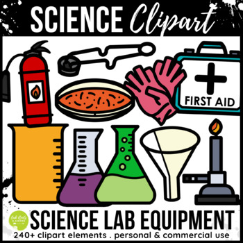 Science Lab Equipment Clipart Set For Personal AND Commercial Use