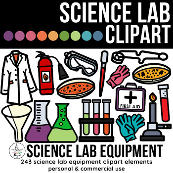 Science Lab Equipment Clipart for Personal or Commercial Use | TPT