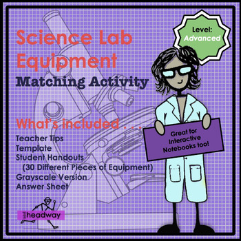 Science Lab Equipment Match - Advanced Level by Headway Lab | TPT