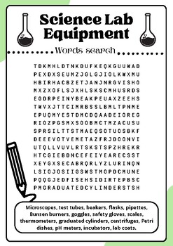 Science Lab Equipment : Word search puzzle worksheet activity by Art ...