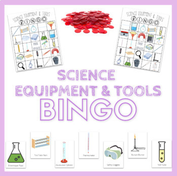 Science Lab Equipment & Tools BINGO - 34 Unique Cards + Calling Cards