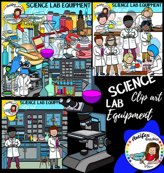 Preview of Science Lab Equipment clip art- Big set of 109 graphics!