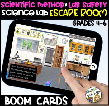 Preview of Science Lab Escape Room  BOOM CARDS- DISTANCE LEARNING