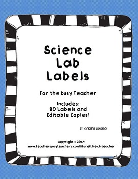 Preview of Science Lab Labels 5th Grade Cute