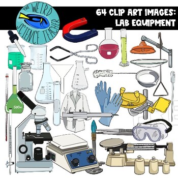 Preview of Science Lab Laboratory Equipment Clip Art 64 PNG Images Color Greyscale BW