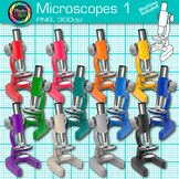Science Lab Microscope Clipart: 13 Colorful Biology & Chem