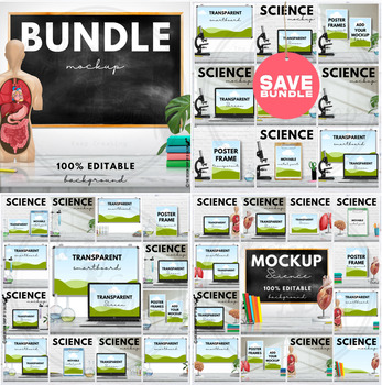 Preview of Science Lab Mockup Bundle Canva and PowerPoint Templates Editable Background
